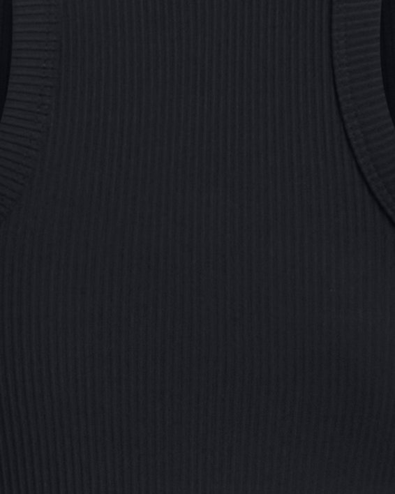 Camiseta de tirantes corta UA Meridian Rib para mujer, Black, pdpMainDesktop image number 4