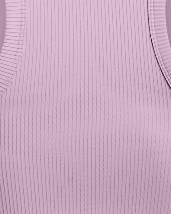 Camiseta crop sin mangas acanalada UA Meridian para mujer, Purple, pdpMainDesktop image number 5