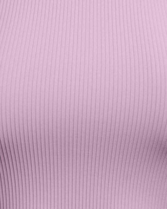 Camiseta crop sin mangas acanalada UA Meridian para mujer, Purple, pdpMainDesktop image number 4