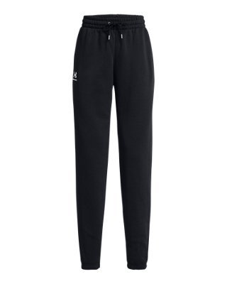 Pants UA Essential Fleece Puddle para mujer, Black, pdpMainDesktop image number 4