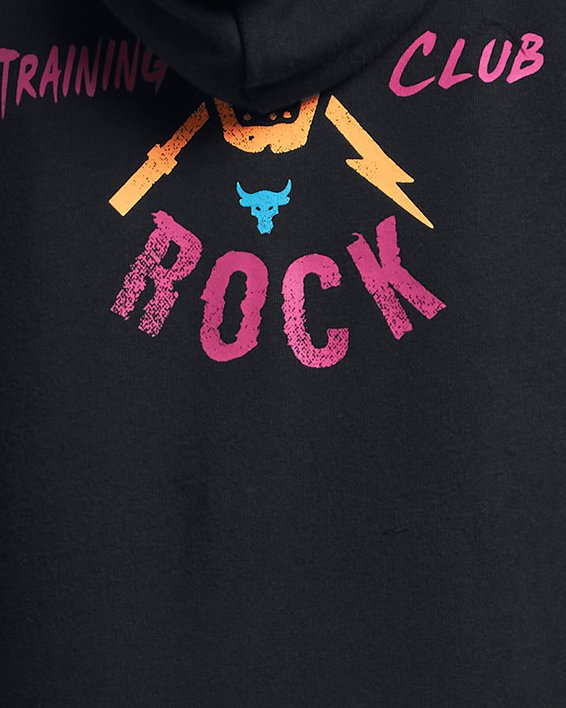 Project Rock Hoodie mit durchgehendem Zip für Jungen, Black, pdpMainDesktop image number 1