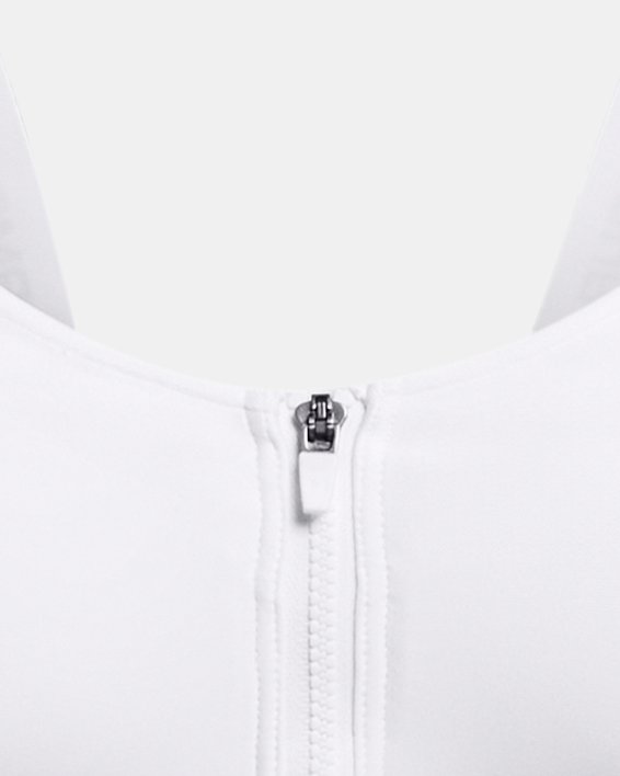 Brassière de sport zippée à maintien supérieur UA Infinity 2.0 pour femme, White, pdpMainDesktop image number 5