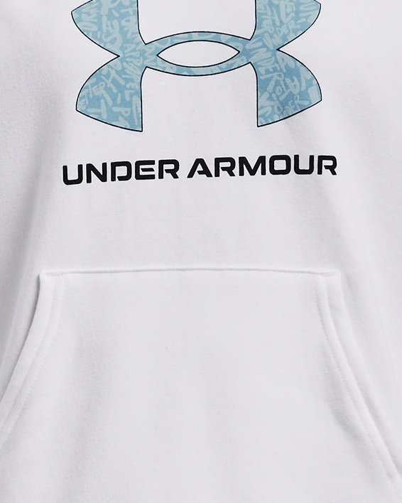 Girls' UA Rival Fleece Big Logo Print Fill Hoodie (Extended Size)