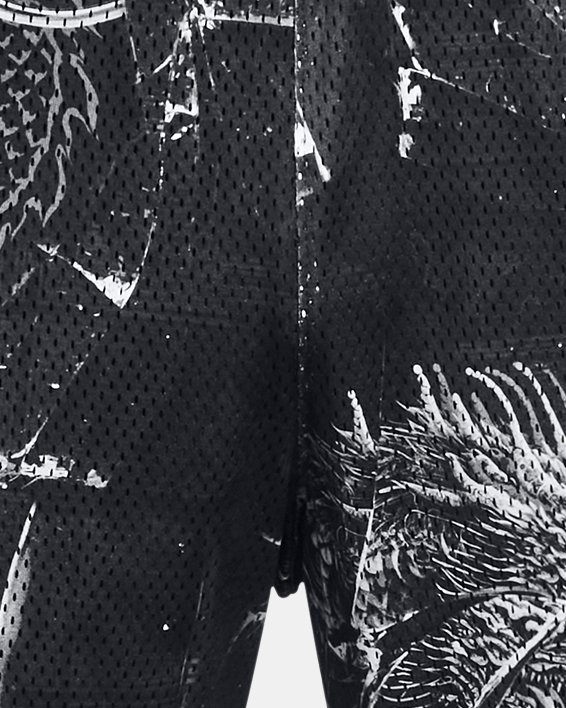 男士UA Lunar New Year Future Dragon Mesh短褲 in Black image number 4