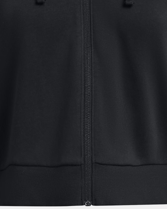 Women's UA Rival Fleece Crop Full-Zip in Black image number 3
