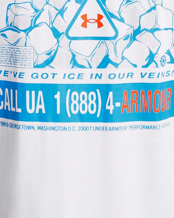 Men's UA Heavyweight Ice Short Sleeve in White image number 3