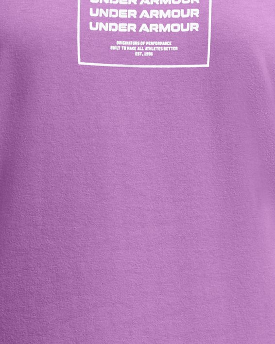 Damesshirt UA Box Wordmark Originators met korte mouwen, Purple, pdpMainDesktop image number 2