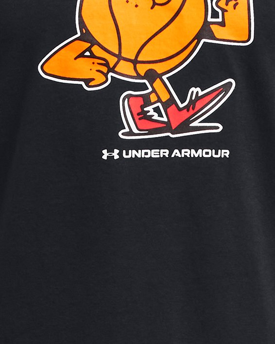 男童UA Get Pumped Basketball短袖T恤 in Black image number 0