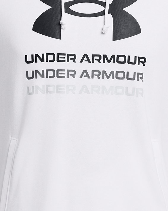 Men's UA Rival Terry Graphic Hoodie, White, pdpMainDesktop image number 2