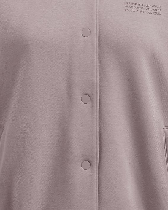 Women's UA Icon Fleece Varsity Jacket, Gray, pdpMainDesktop image number 4