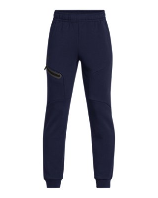 Under Armour Boys Blue Boys' Unstoppable Fleece Joggers Midnight Navy / Black Ylg (59 - 63 In) Yl Size (59 - 63 In)