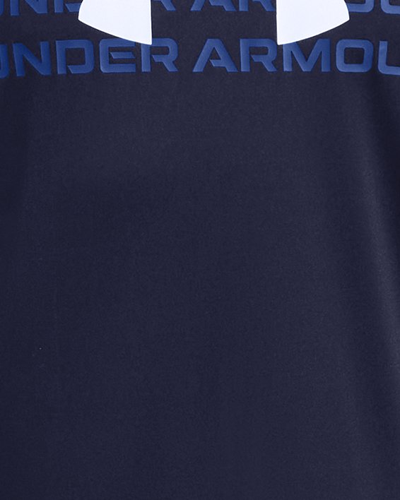 Boys' UA Tech™ Wordmark Logo Short Sleeve, Blue, pdpMainDesktop image number 0