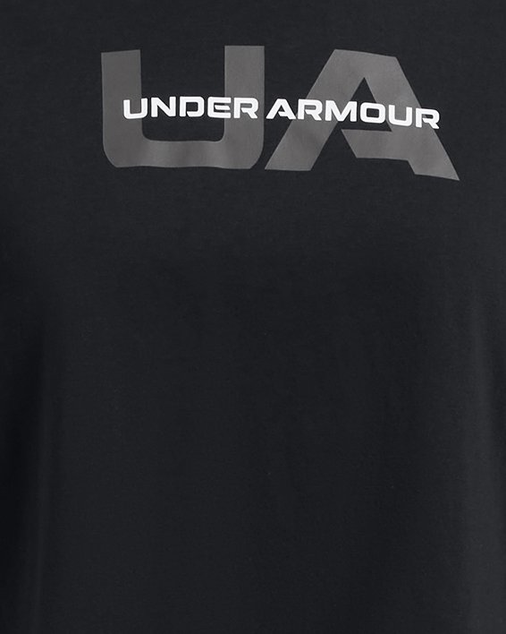 Women's UA Boxy Crop Branded Short Sleeve, Black, pdpMainDesktop image number 2