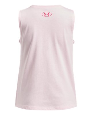 Топ Under Armour UA Rainbow Wordmark Tank для девочек, цвет: Розовый / Фуксия — фото 2