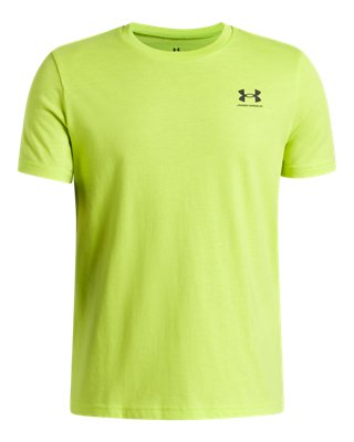 Haut à manches courtes Under Armour Sportstyle pour garçon Vert Citrine / Noir YMD (137 - 149 cm)