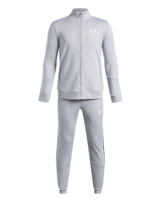 Survêtement en maille Under Armour Icon pour garçon Mod Gris / Blanc YMD (137 - 149 cm)