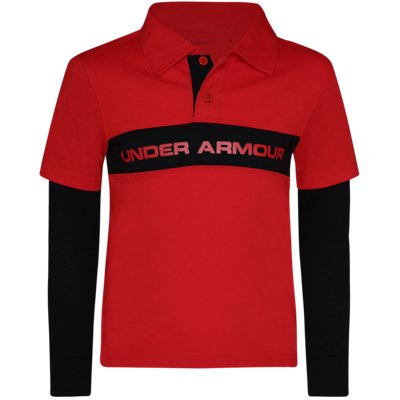 boys red under armour polo