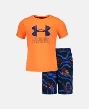 Under Armour Boys UA Static Stripe Volley YLG Orange Glitch
