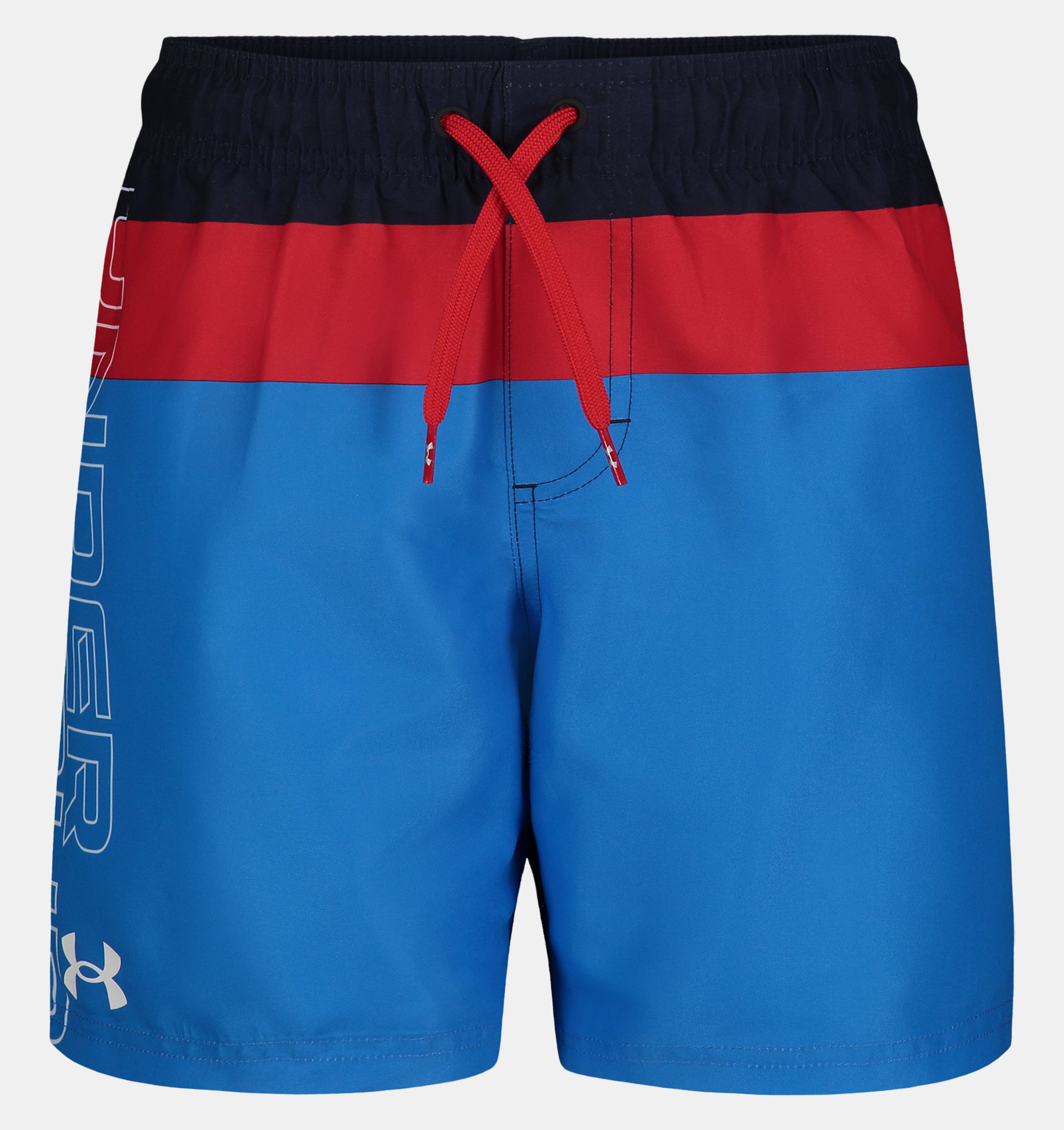 Boys' UA Triblock Logo Swim Volley Shorts