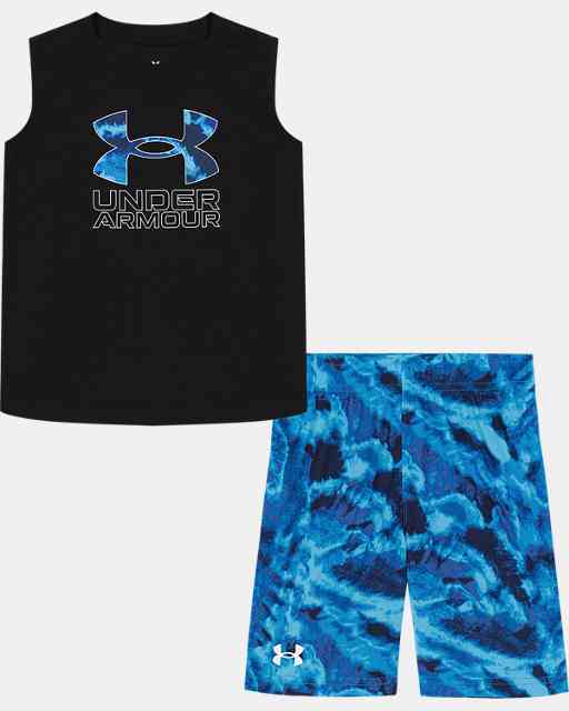 Little Boys' UA Acid Lake Muscle T-Shirt Set