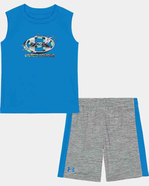 Little Boys' UA Cyber Symbol Muscle T-Shirt Set