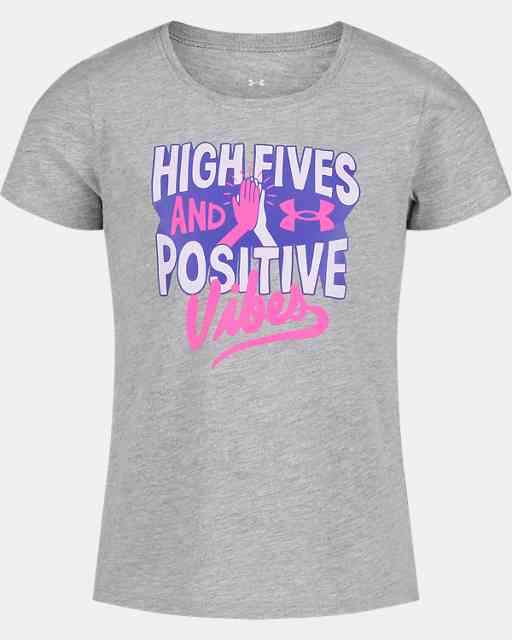 Toddler Girls' UA High 5s & Positive Vibes Short Sleeve T-Shirt