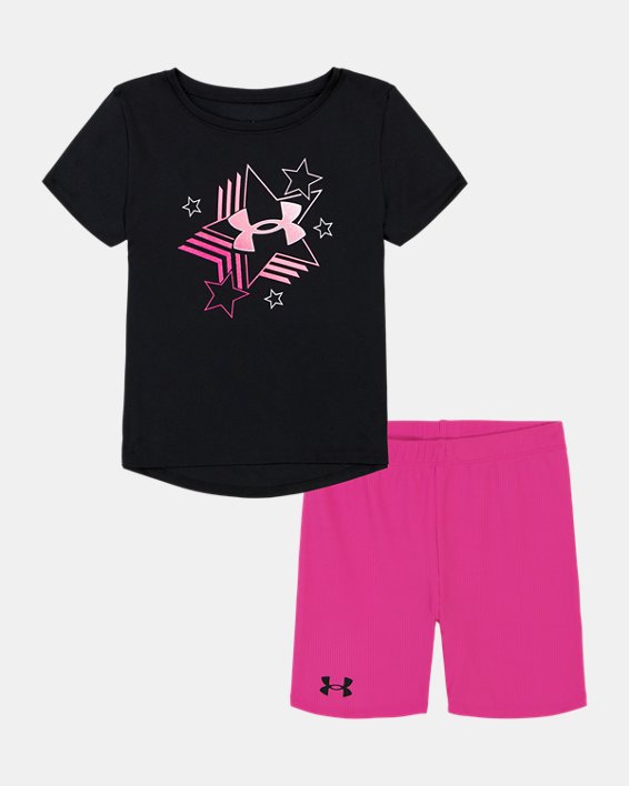 Little Girls' UA Star Logo Bike Shorts Set