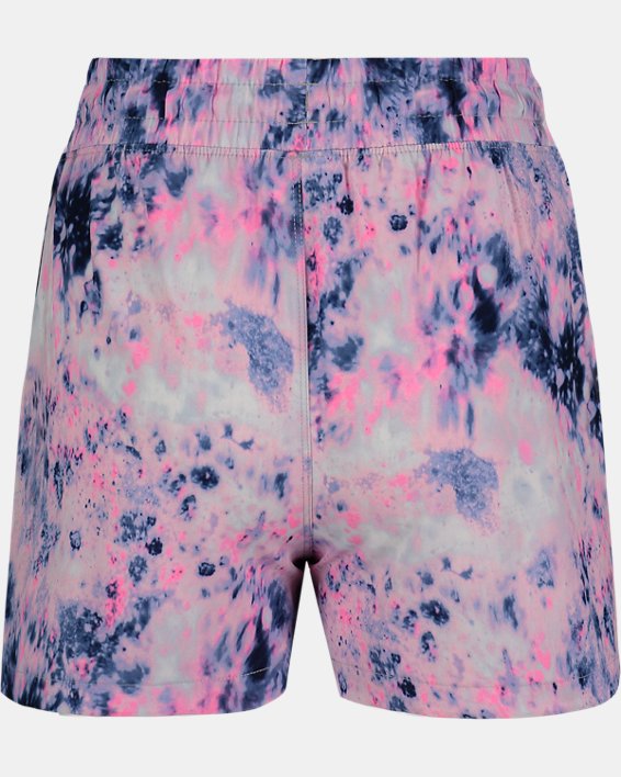 Girls' UA UPF 50+ Stretch Base Burst-Dye Shorts