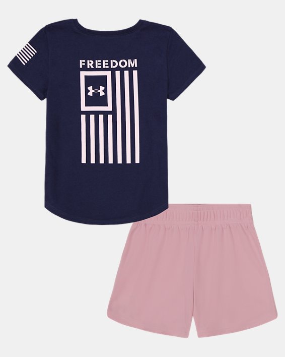 Toddler Girls' UA Freedom Flag Shorts Set