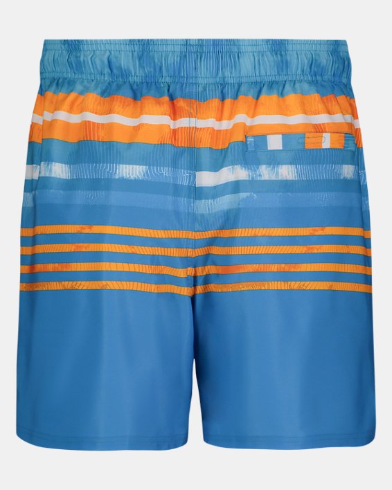Boys' UA Ripple Stripe Swim Volley Shorts