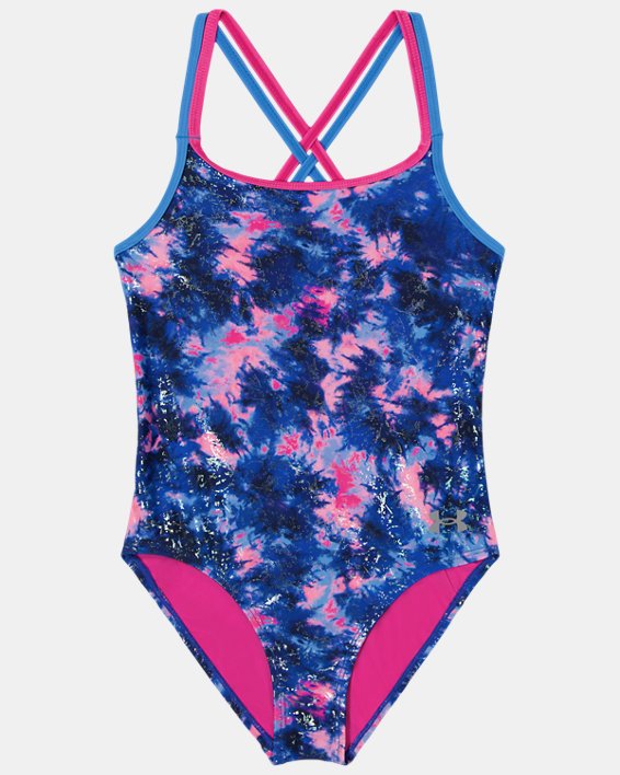 Girls' UA Multi-Dye Crisscross 1-Piece Swimsuit