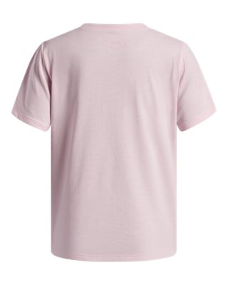 Топ Under Armour UA Rival Shimmer Short Sleeve для девочек, цвет: Розовый — фото 2