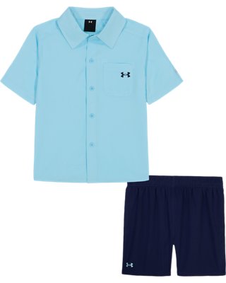 Boys T-Shirt & Shorts Matching Set Embroidered Patchwork Fish On!