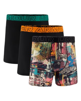 UA Performance Tech Mesh Graphic Men's 3-Pack 6" Boxerjock®