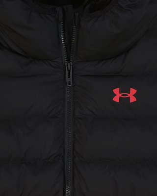 Куртка Under Armour UA Pronto Colorblock Puffer Jacket для мальчиков, цвет: Чёрный / Красный — фото 2