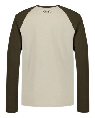 Топ Under Armour UA Frogskin Long Sleeve Raglan для мальчиков, цвет: Хаки меланжевый / Зелёный — фото 2
