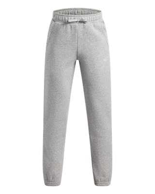Under Armour Boys Gray Rival Fleece ' Joggers Mod Light Heather / White Yxl (63 - 67 In)