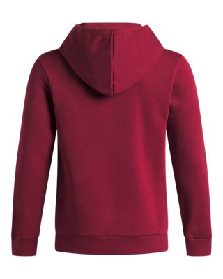 Худи Under Armour UA Rival Fleece Key Print Fill для мальчиков, цвет: Красный / Белый — фото 2