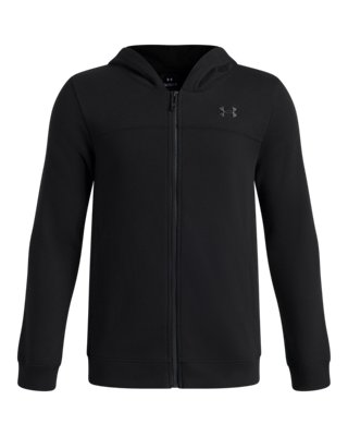 Under Armour Boys Black Rival Lightweight ' Full Zip Ultimate / Ylg (59 - 63 In)
