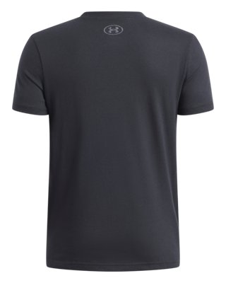 Топ Under Armour UA Freedom Americana Short Sleeve для мальчиков, цвет: Чёрный / Морской зелёный — фото 2