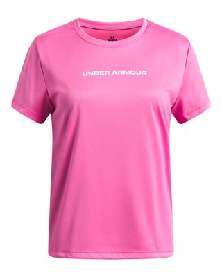 Under Armour Girls Pink Tech™ Branded ' Short Sleeve Frenzy / White Ylg (59 - 63 In)