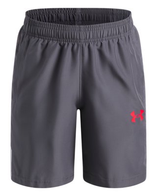 Short Under Armour Tech™ Utility Woven pour garçon Castlerock / Mod Gris / Racer Rouge YXS (122 - 127 cm)