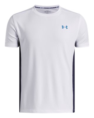 Under Armour Boys White Tech™ Utility ' Short Sleeve / Midnight Navy / Aegean Blue Ysm (50 - 54 In)