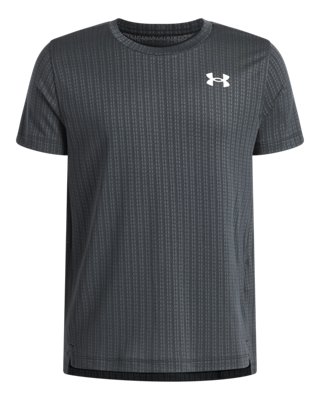 Under Armour Boys Black Tech™ Vent Jacq Rd ' Short Sleeve Ultimate / White Yxl (63 - 67 In)