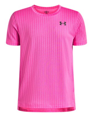 Under Armour Boys Pink Tech™ Vent Jacq Rd ' Short Sleeve Frenzy / Ultimate Black Ymd (54 - 59 In)