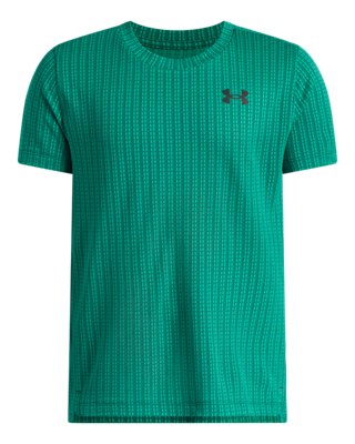 Haut à manches courtes Under Armour Tech™ Vent JacqUnder Armourrd pour garçon Geode Vert / Ultimate Noir YLG (149 - 160 cm)