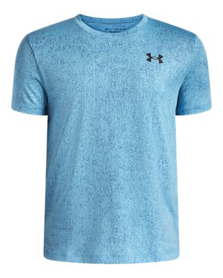 Under Armour Boys Blue Tech™ Pixelate ' Short Sleeve Fresco / Black Ylg (59 - 63 In)