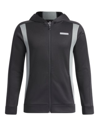 Sweat à capuche entièrement zippé Armour Fleece® Winterized pour garçon Ultimate Noir / Clay Vert / Clay Vert YLG (149 - 160 cm)