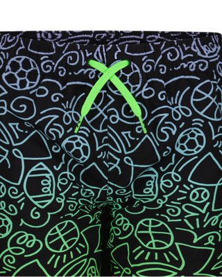 Пляжные шорты UA Doodle Eng для детей — Under Armour, цвет: Чёрный / Белый — фото 2