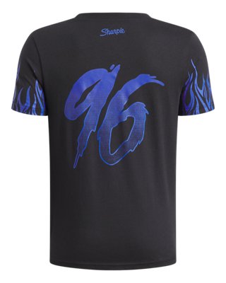 Топ Under Armour UA x Sharpie Short Sleeve для мальчиков, цвет: Чёрный / Королевский синий — фото 2